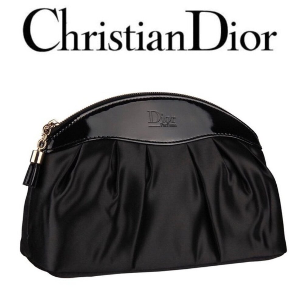 Dior Black Glossy Cosmetic Bag